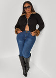 Leopard Faux Fur Trimmed Sweater