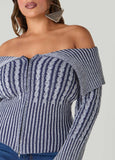 Foldover Zip Front Sweater