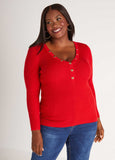 Snap Detailed Ribbed Sweater