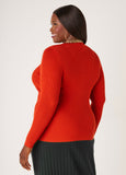 Snap Detailed Ribbed Sweater