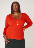 Snap Detailed Ribbed Sweater