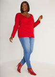 Ribbed Faux Wrap Top