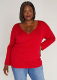 Ribbed Faux Wrap Top