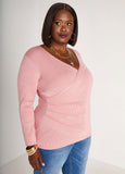 Ribbed Faux Wrap Top