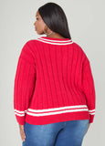 Striped Cable Knit Sweater