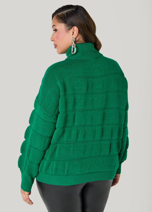 Puff Effect Turtleneck Sweater