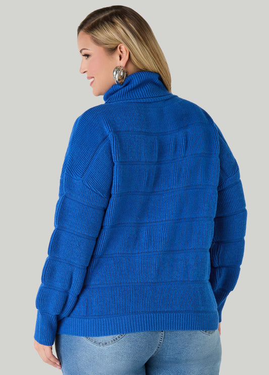 Puff Effect Turtleneck Sweater