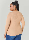 Ribbed Knit Crewneck Sweater