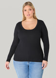 Ribbed Scoop Neck Sweater