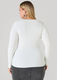 Ribbed Knit V Neck Sweater