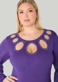 Crystal Cutout Sweater
