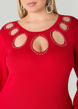 Crystal Cutout Sweater