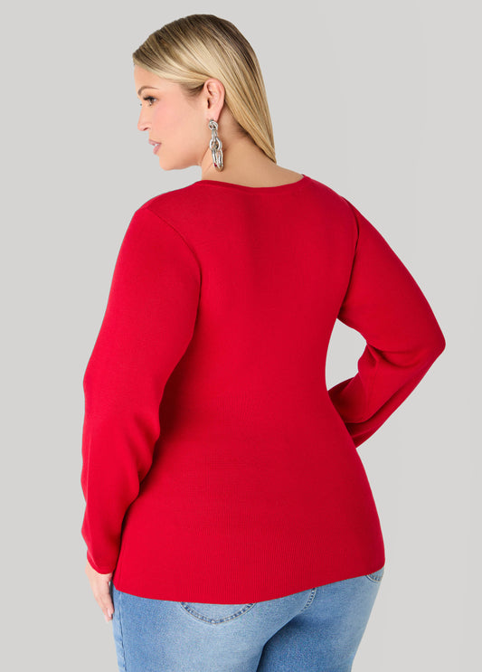 Crystal Cutout Sweater