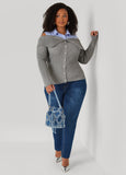 Cold Shoulder Paneled Sweater