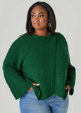 Plus Size Crisscross Ribbed Sweater