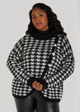 Plus Size Crystal Houndstooth Sweater