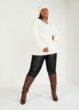 Plus Size Sweater Set Two Piece Matching Ivory Sweater Hat Set