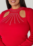 Cutout Crystal Sweater