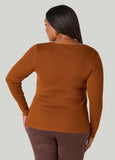 Ribbed Scoop Neck Sweater