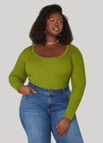 Ribbed Scoop Neck Sweater