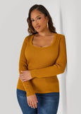 Scoop Neck Ribbed Sweater