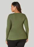 Scoop Neck Ribbed Sweater