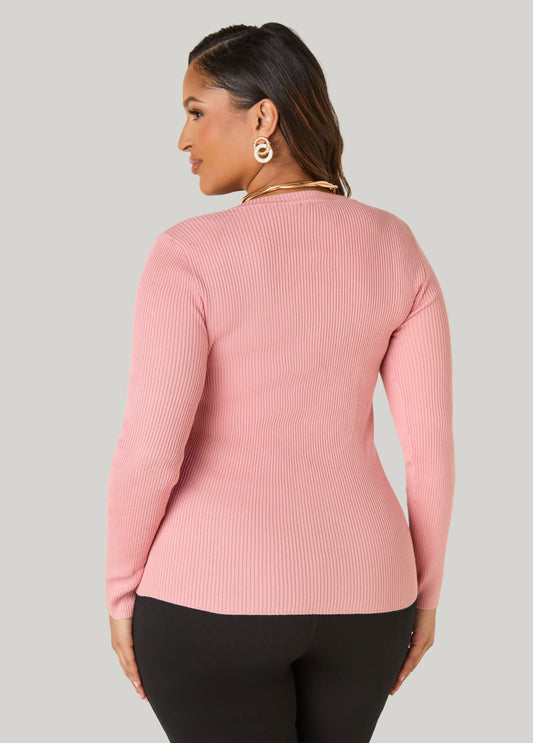 Scoop Neck Ribbed Sweater
