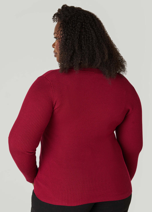 V Neck Ribbed Sweater