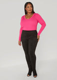 V Neck Ribbed Sweater