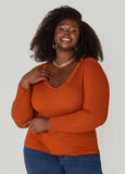 Ribbed V Neck Sweater