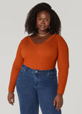 Ribbed V Neck Sweater