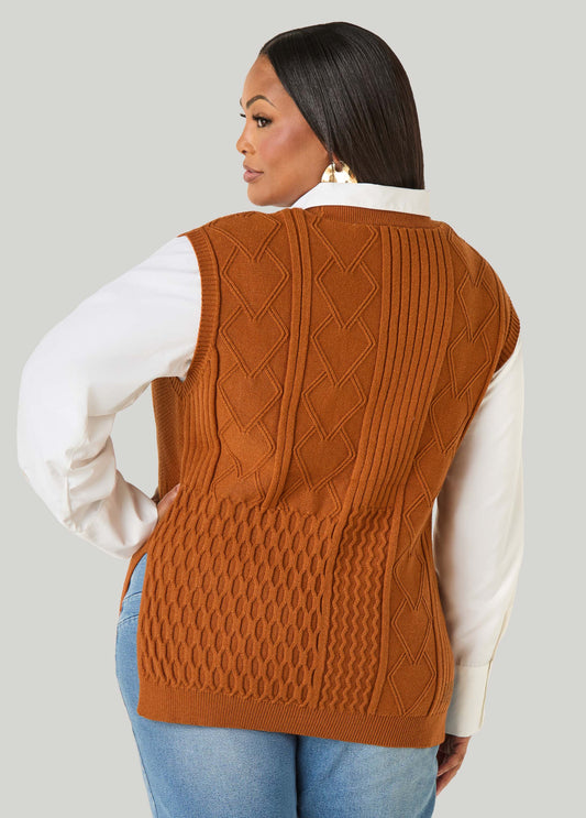 Cable Knit Sweater Vest