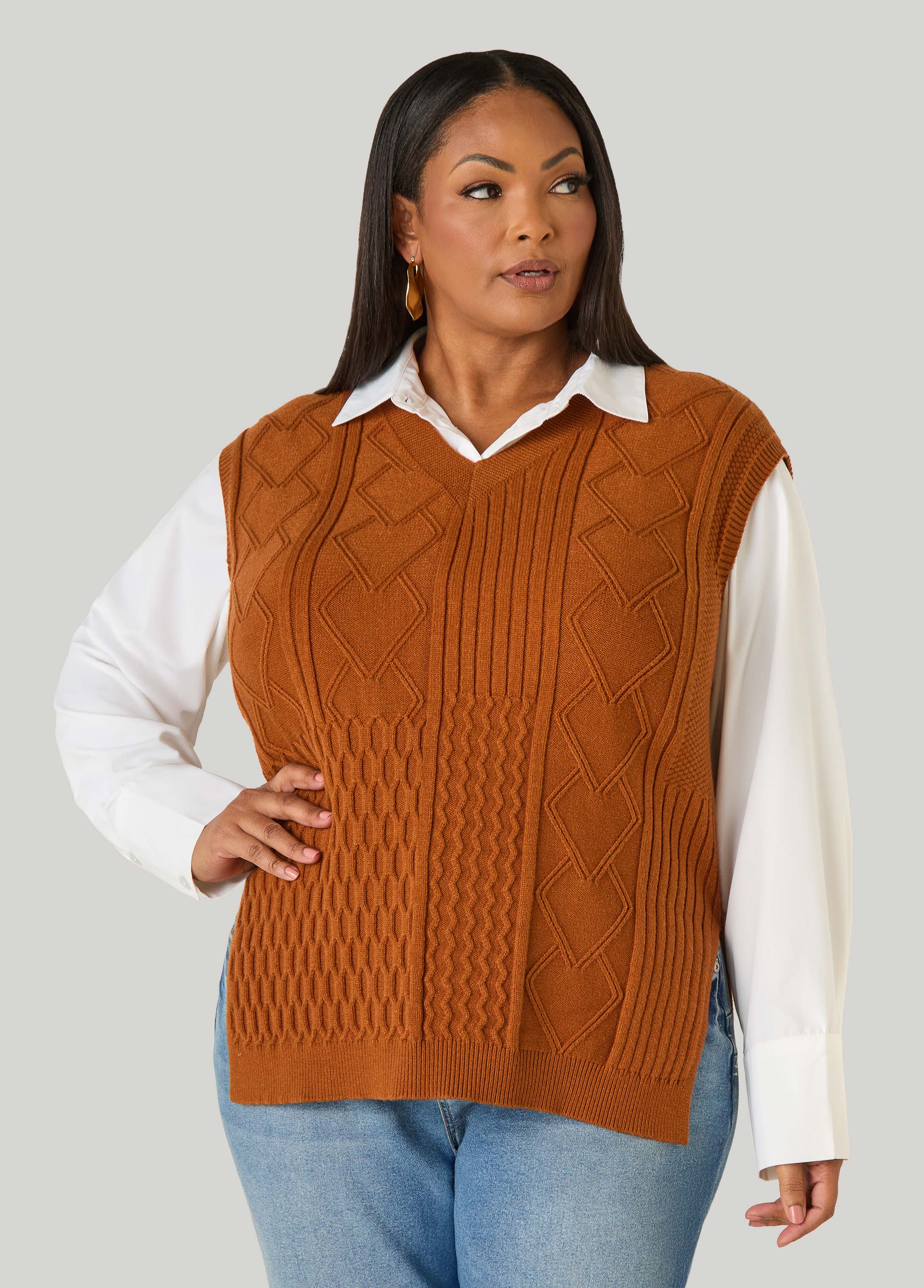 Cable Knit Sweater Vest
