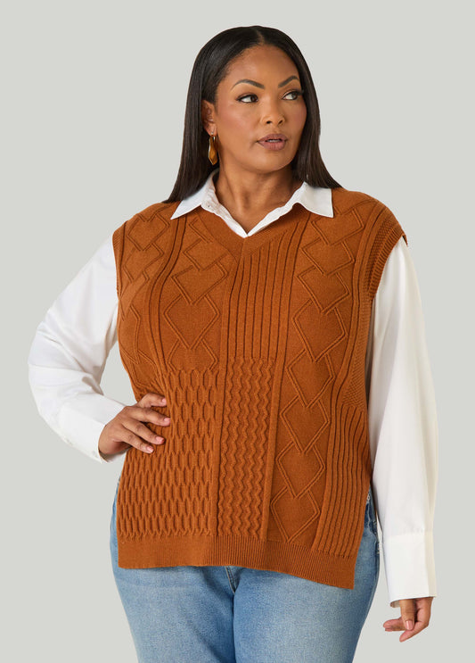 Cable Knit Sweater Vest