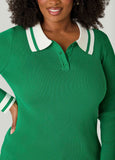 Ribbed Polo Sweater