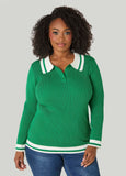 Ribbed Polo Sweater