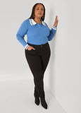 Ribbed Polo Sweater