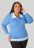Ribbed Polo Sweater