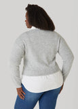 Embroidered Paneled Sweater