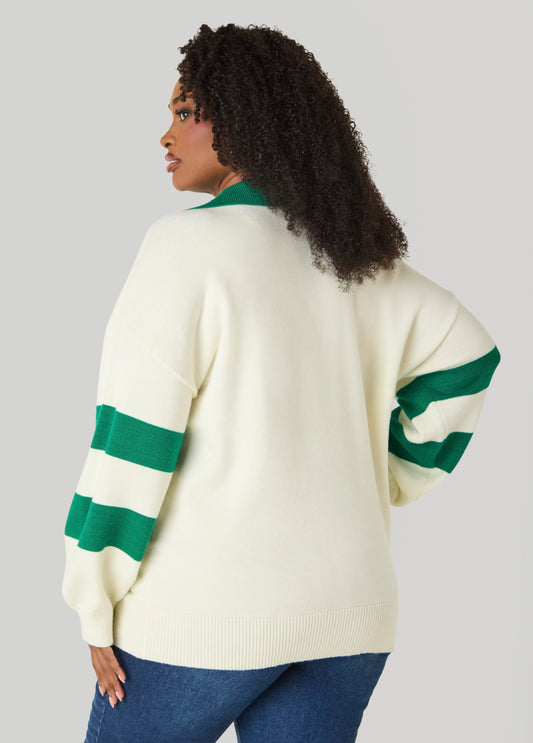 Striped Polo Sweater