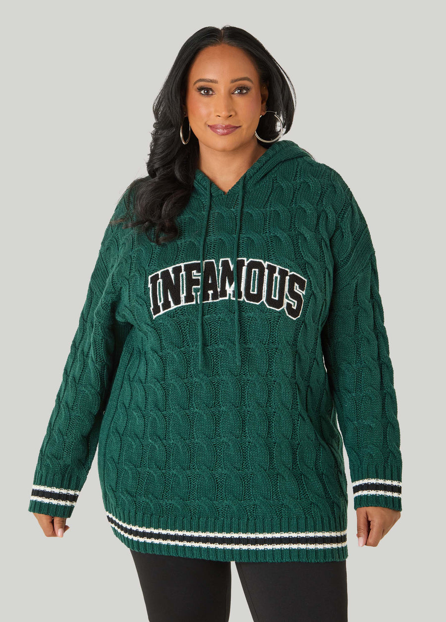 Infamous Cable Knit Hoodie