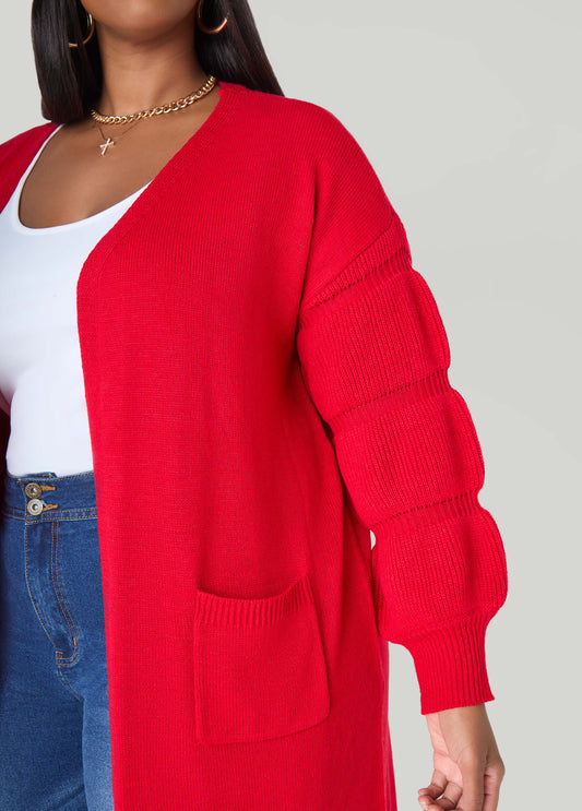 Puff Sleeve Cardigan