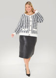 Brushed Houndstooth Cardigan