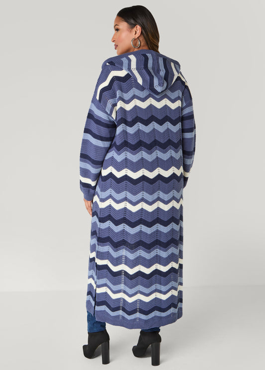 Hooded Chevron Duster