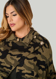 Button Detailed Knitted Cape