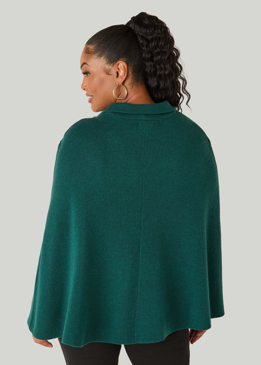 Button Detailed Knitted Cape