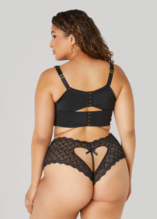 Heart Cutout Crotchless Hipsters