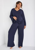 Ribbed V Neck Lounge Tunic