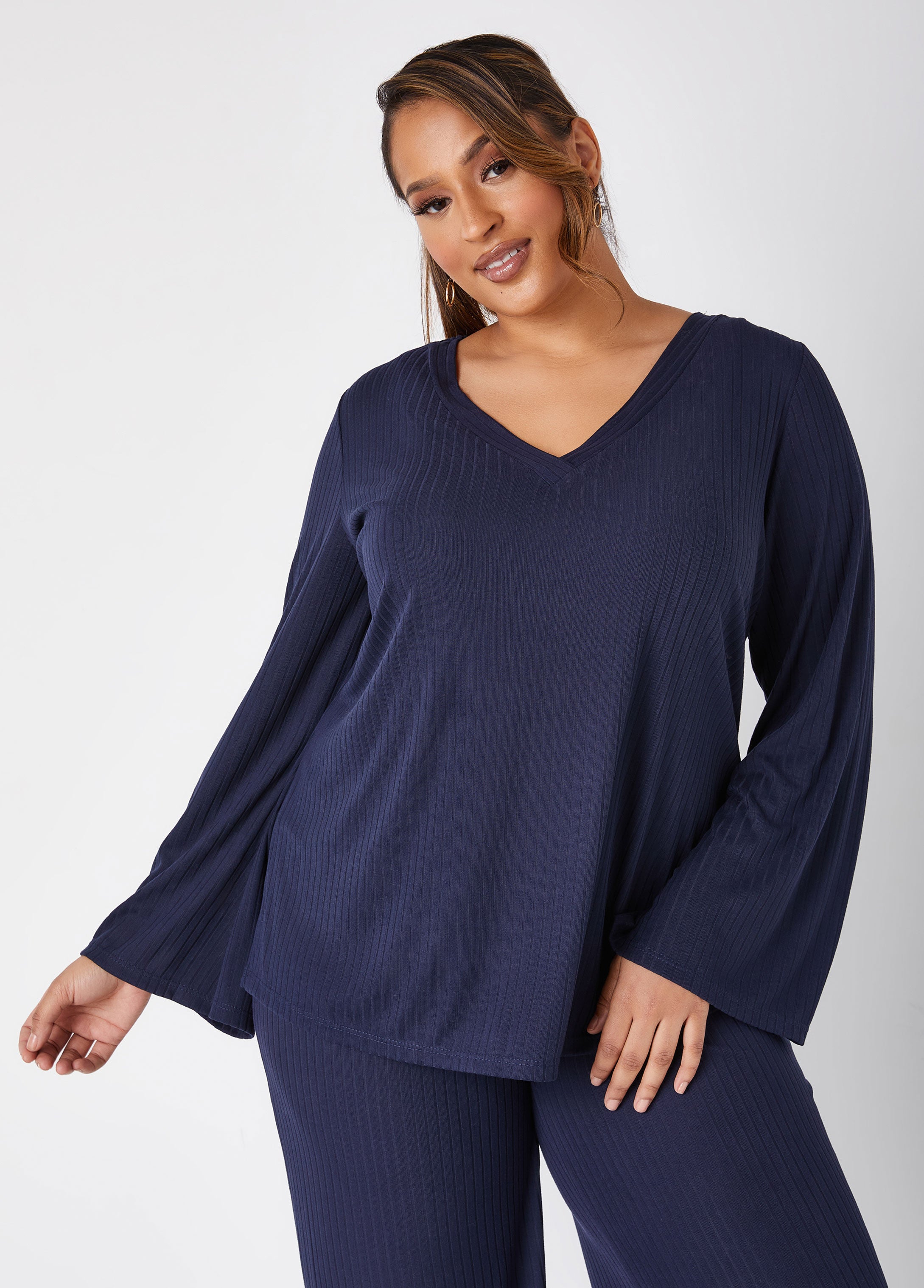 Plus Size Loungewear Sleep Set Tunic Trendy Jersey Lounge Set