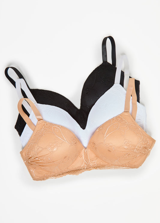 3 Pack Lace Wireless Bras